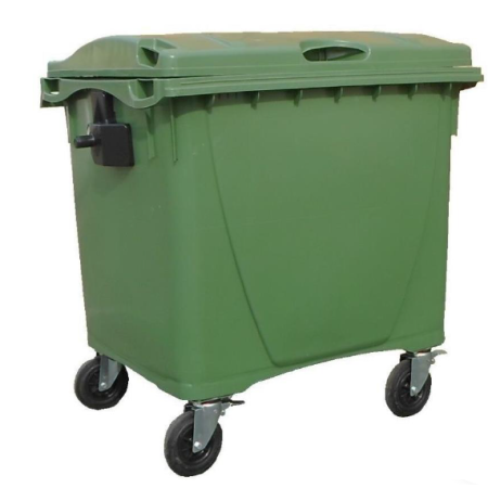 CONTENEDOR VERDE CON TAPA PLANA 1000/1100L