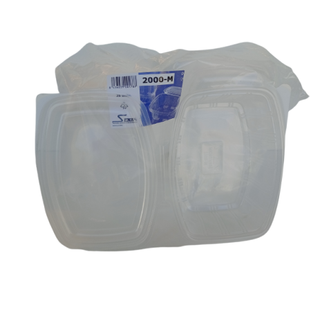 ENVASE RECTANGULAR CON TAPA PARA MICROONDAS 2000-M
