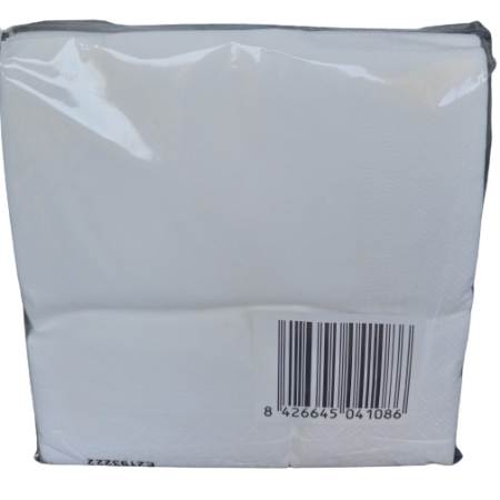SERVILLETA 30X30 BLANCA, CARICIAS, 2 CAPAS