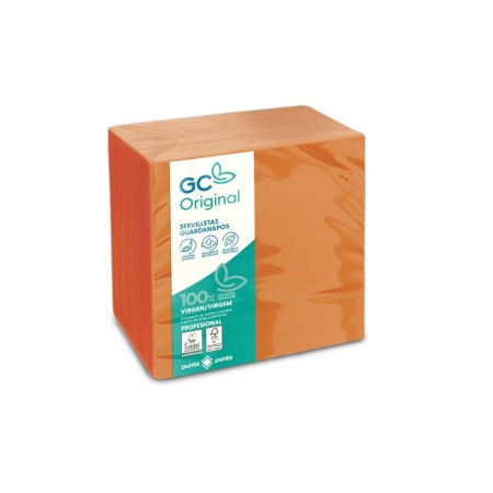 SERVILLETA 40X40 PUNTA PUNTA 2 CAPAS NARANJA