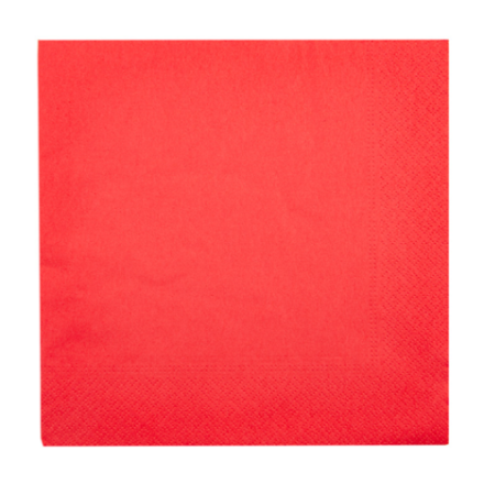 SERVILLETA ECOLABEL 2 CAPAS,39X39 ROJO TISSUE 18GR.