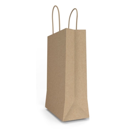 BOLSA PAPEL KRAFT CON ASA PLANA 18+8X24CM
