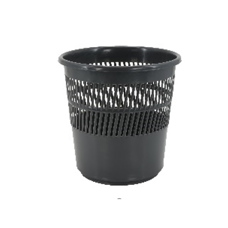 PAPELERA PLASTICO REJILLA ANTRACITA (NEGRO) 12L