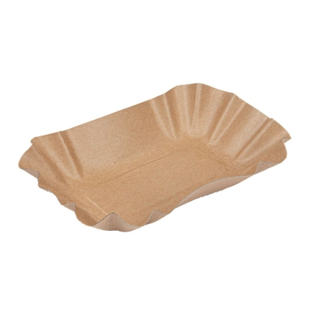 BANDEJA OVAL 14X9X3CM NATURAL KRAFT