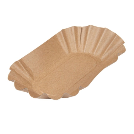 BANDEJA OVAL 17,5X10,5X3CM NATURAL KRAFT